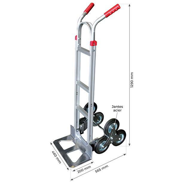 Diable escalier 150 kg en aluminium