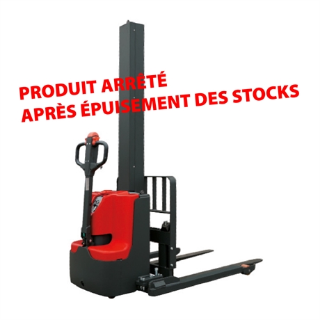 Electric walkie stacker with mast and straddle legs 1000 kg