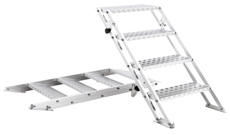 B-1-00327 - Adjustable ladder height: minimum 370 mm and maximum 855 mm for a width of 730 mm.