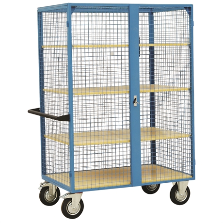 WG30/4 - Mesh metal shelf trolley 300 kg 3 shelves