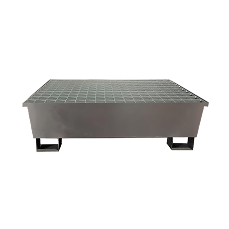 BRG2 - Spill containment galvanized steel pallet 950 kg 2 drums containment capacity 220 liters