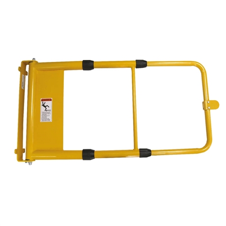 Pivoting adjustable spring-loaded safety gate