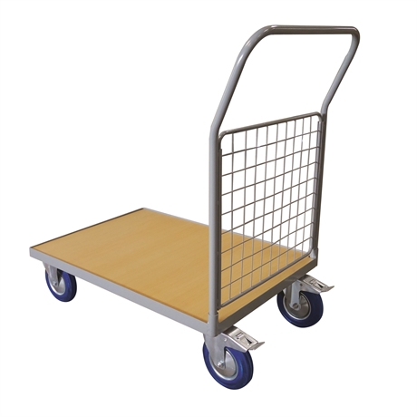 WPG25A - PRODUIT ARRÊTÉ - Chariot plateau bois 250 kg avec 1 dossier grillagé (petit)