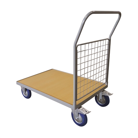 WPG50D - Timber platform trolley 500 kg with 2 mesh backrest (large)