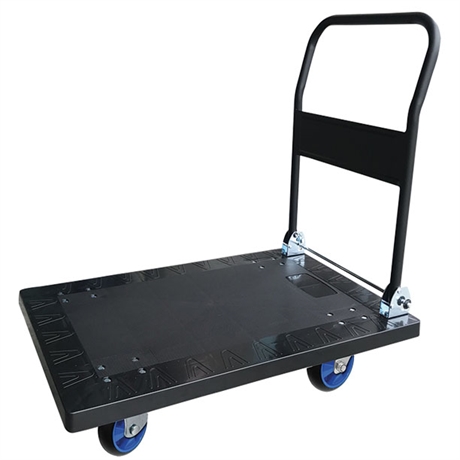 Folding handle plastic platform trolley 300 and 500 kg