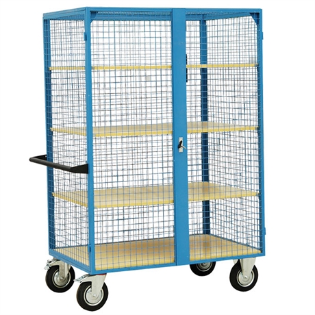 Mesh or solid metal shelf trolley 300 kg