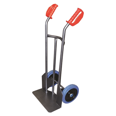 HT250/NLC-RSB - PRODUIT ARRÊTÉ - Diable acier bavette fixe 250 kg roues premium caoutchouc élastique bleu (RSB)
