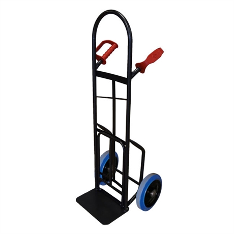 HT300/LUK-RSB - Steel sack truck with fixed plate 300 kg high quality blue elastic rubber wheels (RSB)