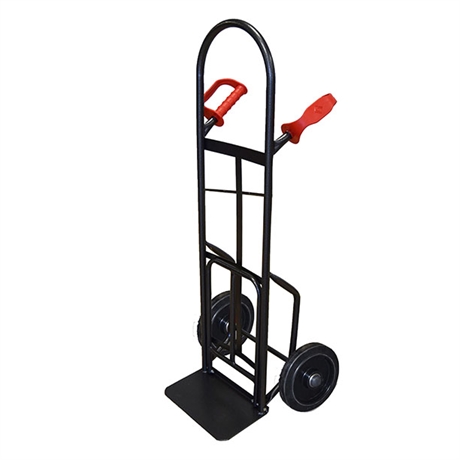 HT300/LUK-RSN - Steel sack truck with fixed plate 300 kg high quality black elastic rubber wheels (RSN)