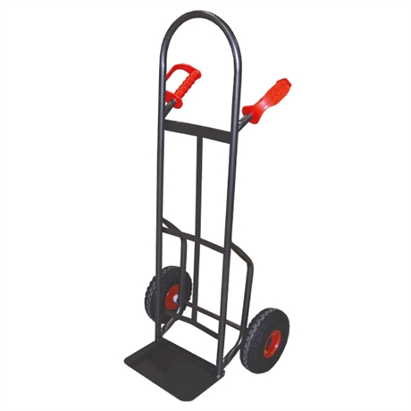 HT300/LUK-RG - Steel sack truck with fixed plate 300 kg high quality pneumatic wheels (RG)