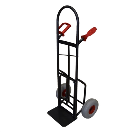HT300/LUK-RINC - Steel sack truck with fixed plate 300 kg high quality puncture-proof wheels (RINC)
