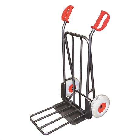 HT300/NLC-RINC - Steel sack truck with fixed and folding plate 300 kg high quality puncture-proof wheels (RINC)