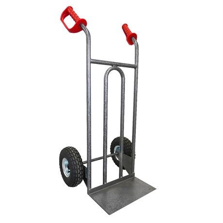 DDPO2-RG - Steel truck with straight frame and open handle 250 kg pneumatic wheels