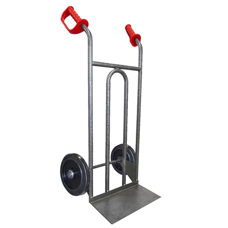 DDPO2-RSN - Steel truck with straight frame and open handle 250 kg black elastic rubber wheels