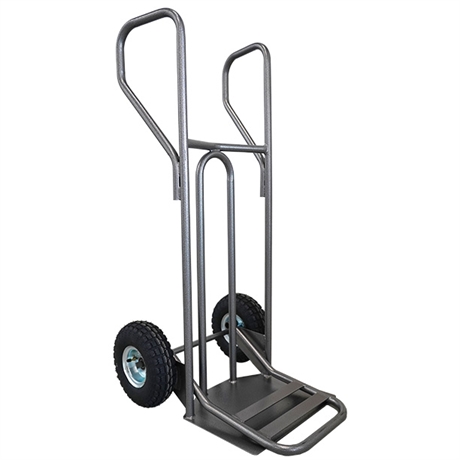Steel hand truck with curved frame, closed handle and folding plate 250 kg