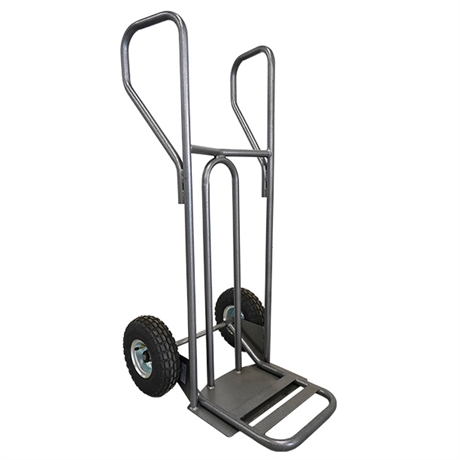 Steel hand truck with curved frame, closed handle and folding plate 250 kg