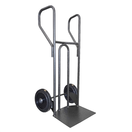 DVPF1-RSN - Steel hand truck with curved frame and closed handle 250 kg black elastic rubber wheels