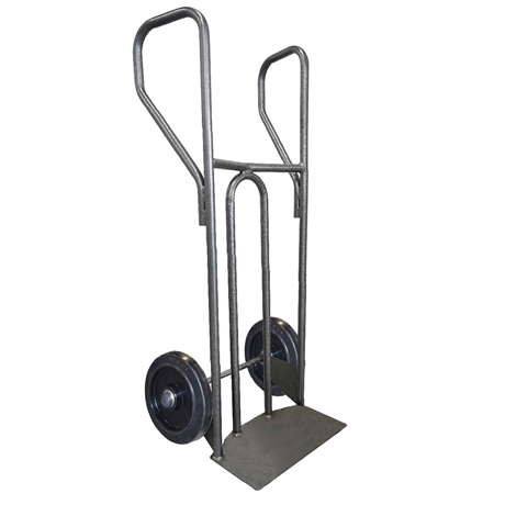 DVPF2-RSN - Steel hand truck with curved frame and closed handle 250 kg black elastic rubber wheels
