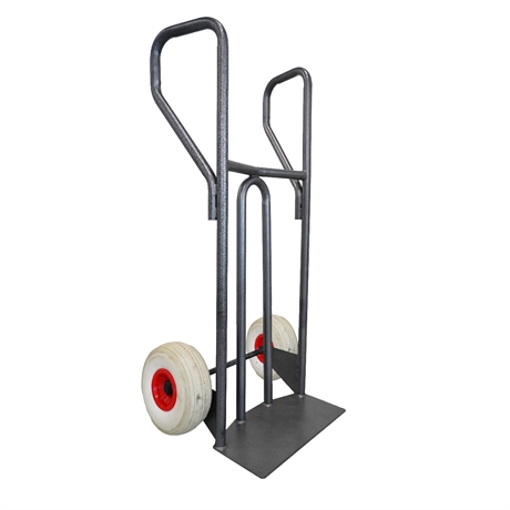 DVPF400-RINC - Steel hand truck with curved frame and closed handle 400 kg puncture-proof wheels