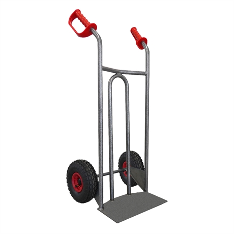 DVPO-RG - Steel hand truck with curved frame and open handle 250 kg pneumatic wheels