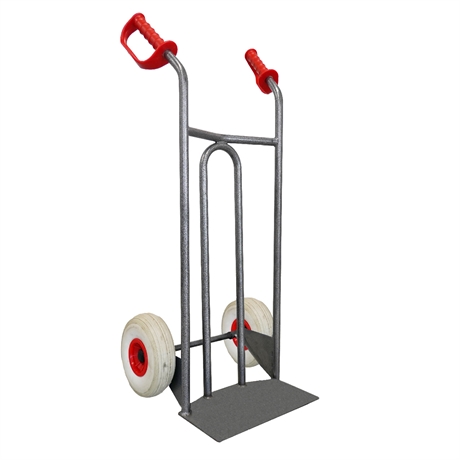 DVPO-RINC - Steel hand truck with curved frame and open handle 250 kg puncture-proof wheels