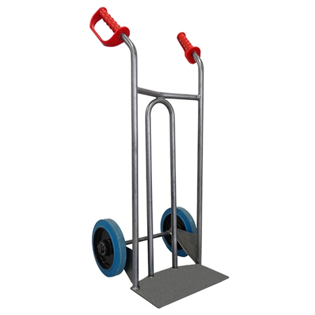 Steel hand truck with curved frame and open handle 250 kg