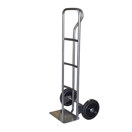 HT200/SH-RSN - P-Handle steel sack truck 200 kg high quality black elastic rubber wheels (RSN)