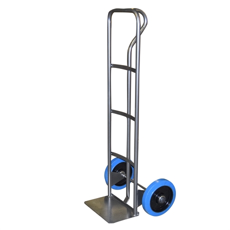 HT200/SH-RSB - P-Handle steel sack truck 200 kg high quality blue elastic rubber wheels (RSB)