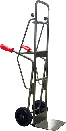 DMPO250BP-RSN - Open-handle produce hand truck, solid toe plate, black rubber wheels, 250 kg