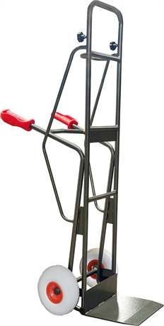 DMPO250BP-RINC - Open-handle produce hand truck, solid toe plate, puncture-proof wheels, 250 kg