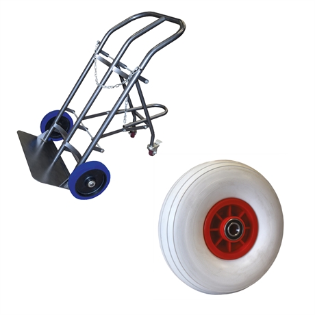 SAC200-RINC - Double cylinder hand truck with retractable stand 200 kg puncture-proof wheels