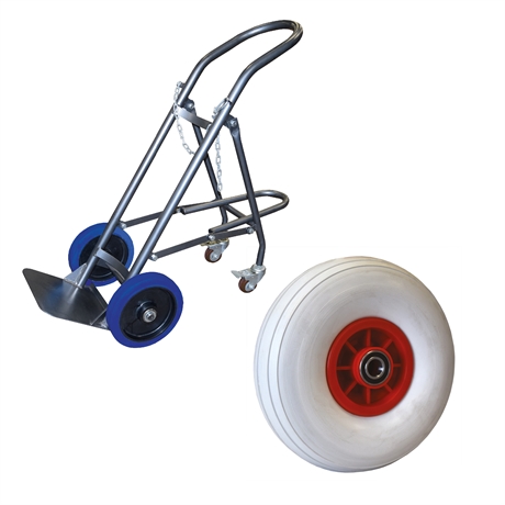 SAC120-RINC - Single cylinder hand truck with retractable stand 120 kg puncture-proof wheels