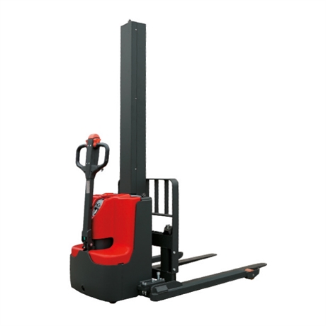 Electric walkie stacker with mast and straddle legs 1000 kg