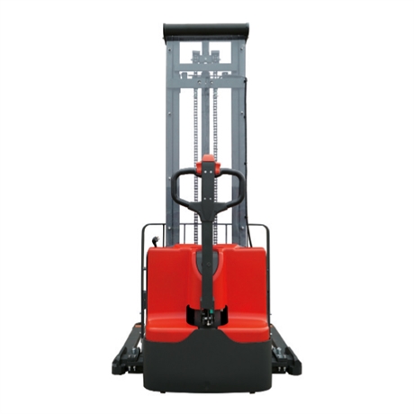 Electric walkie stacker with mast and straddle legs 1000 kg