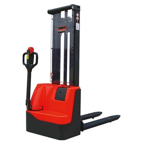 Electric stacker with ± 0,2 % weighing precision scale and 1000 kg load capacity