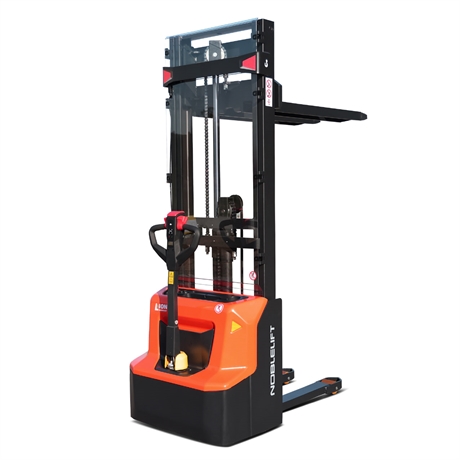 Electric stacker with AGM battery and 1300 kg load capacity