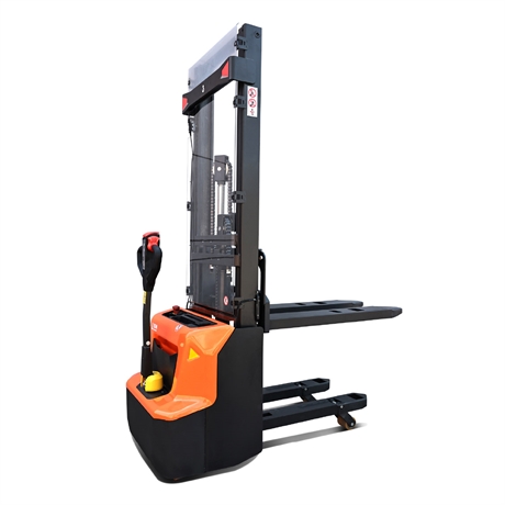 Electric stacker with AGM battery, initial lift, and 1300 kg load capacity