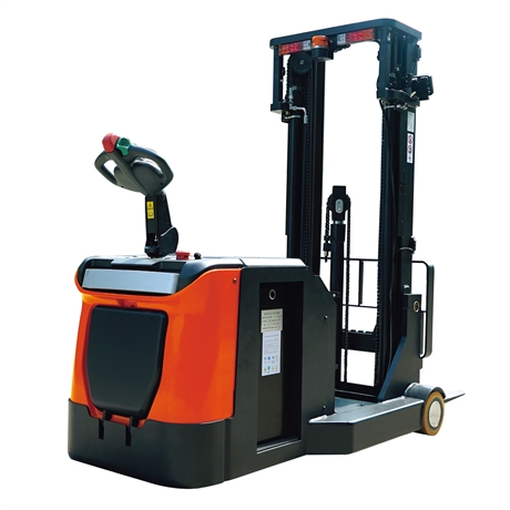 Counterbalanced stand-up rider electric stacker with 1200 kg load capacity