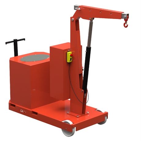 SCGZ1000BP - Manual drive counterbalanced crane with fixed mast, 1 speed electric lifting, adjustable-speed electric lowering, manual extension 1T