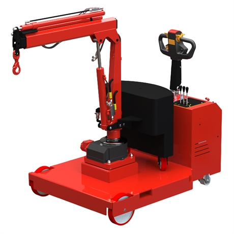 Motorized pivoting counterbalance shop crane 200 and 500 kg