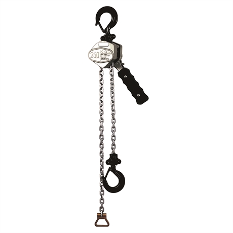 DBN25-1.5M - Ultra-compact manual lever chain hoist 250 kg lift height 1.5 m