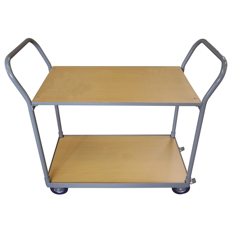 WP25/2 - Timber shelf trolley 250 kg 2 shelves