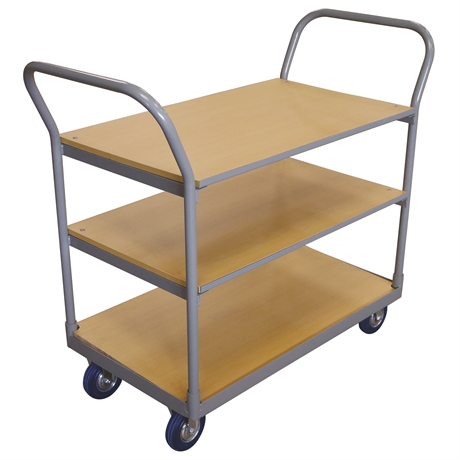 WP25/3 - Timber shelf trolley 250 kg 3 shelves