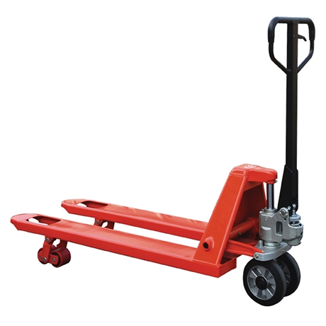 AC25CBV - Premium manual pallet truck 2500 kg - rubber steering wheels, polyurethane tandem rollers (standard)  - handle not mounted when ordering more than 3 units