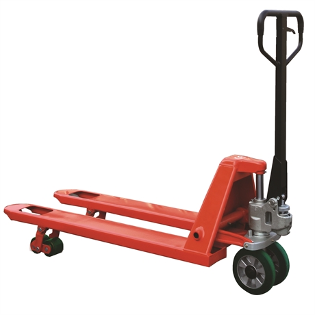 SILENT/CBV - Manual Silent Pallet Truck 2500kg - rubber steering wheels, polyurethane tandem rollers (standard)