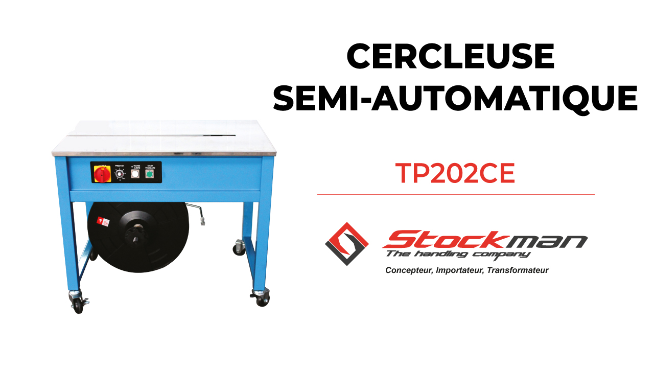 The TP202CE semi-automatic strapping machine