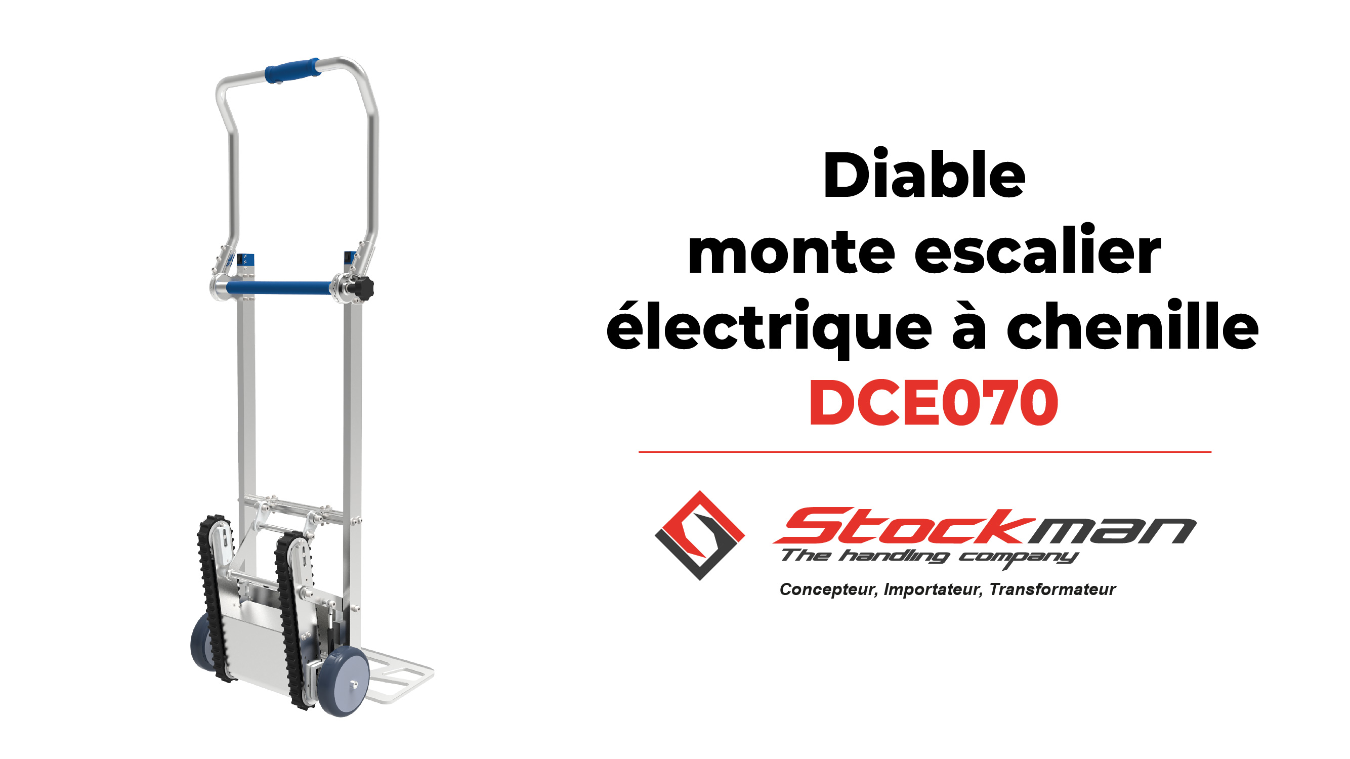 Stockman  Diable monte-escaliers électrique aluminium à chenilles 300kg -  CT300A