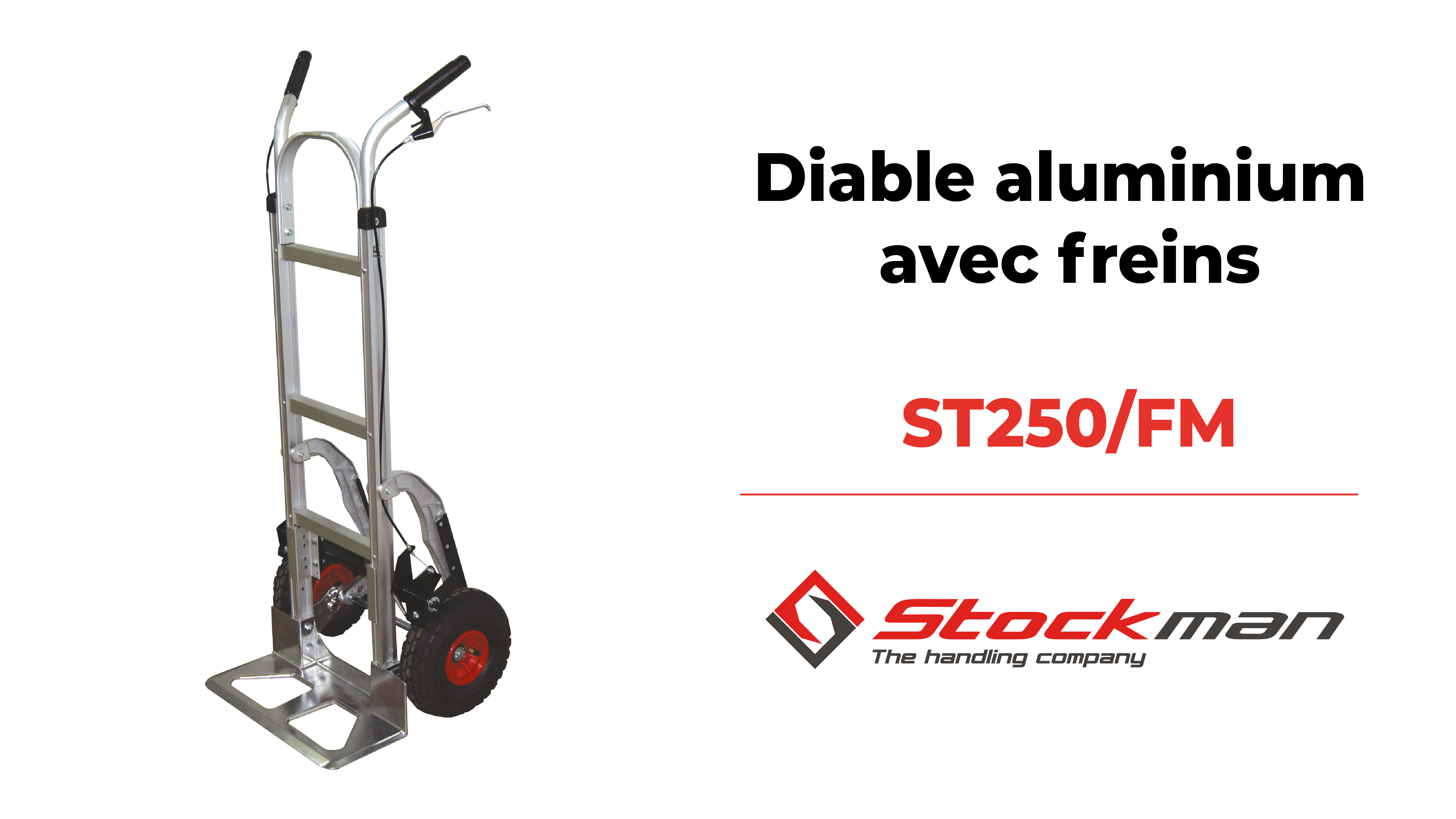 The aluminium sack truck with brakes for loads up to 250 kg