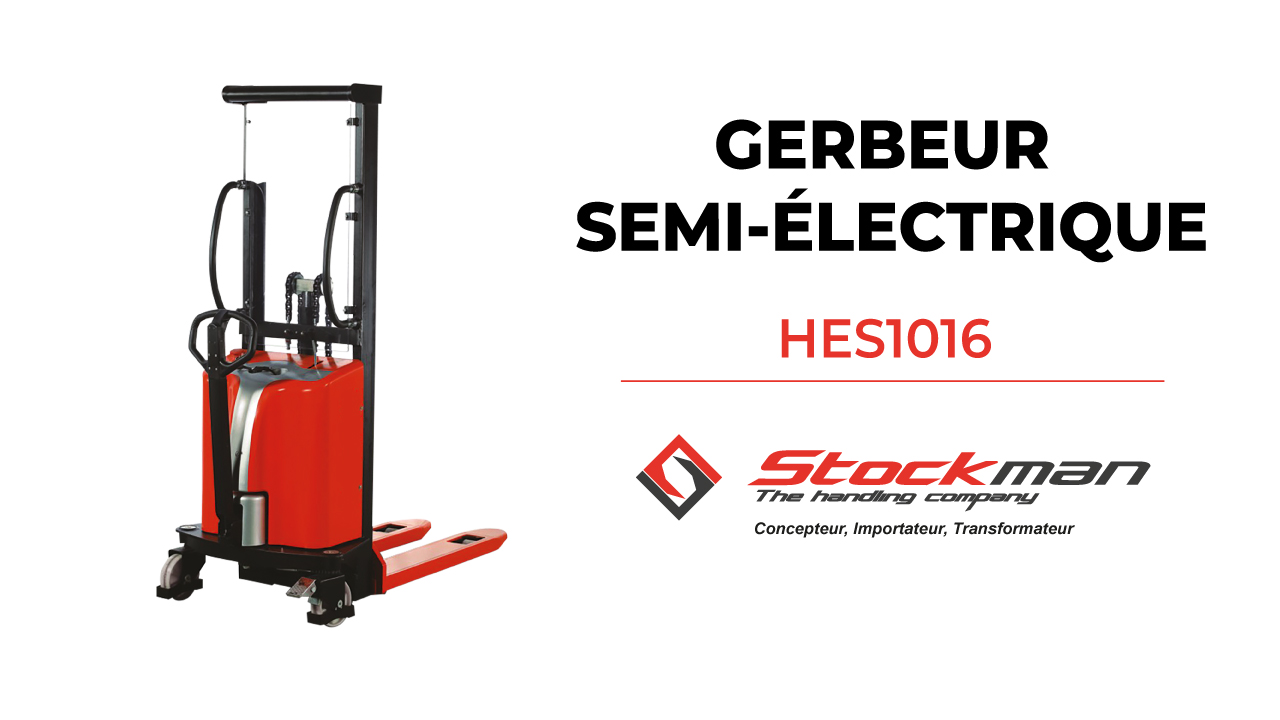 The HES1016 semi-electric stacker (1 ton)