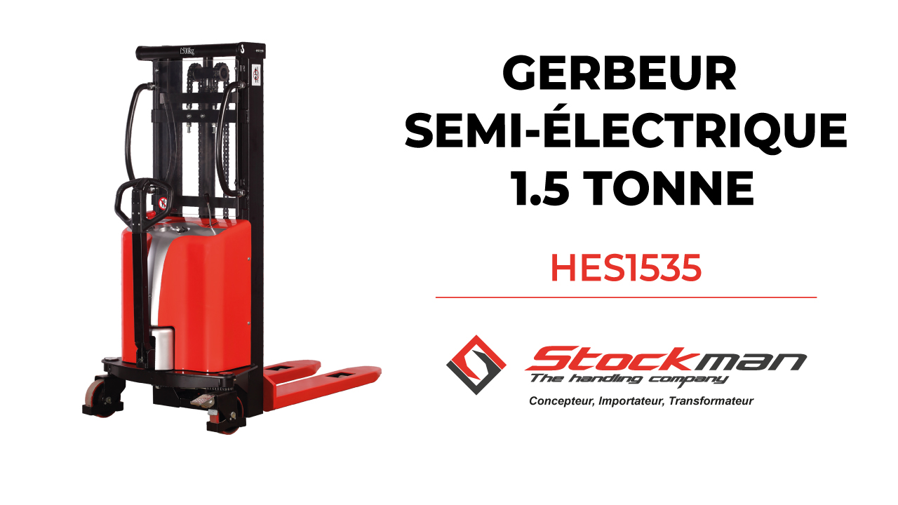 The HES1535 semi-electric stacker (1.5 ton)